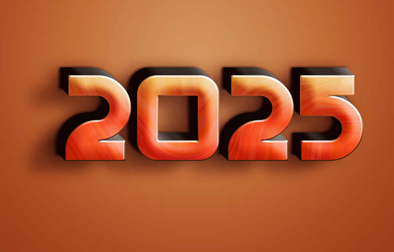 Image 2025 en orange avec gras et ombré