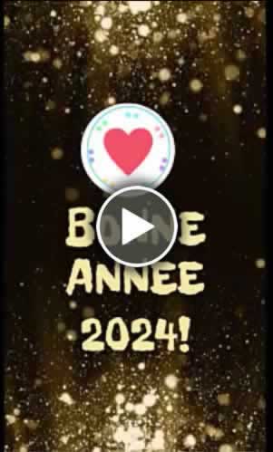 vidéo pour tiktok avec des vœux de bonne année 2025 avec un cœur battant