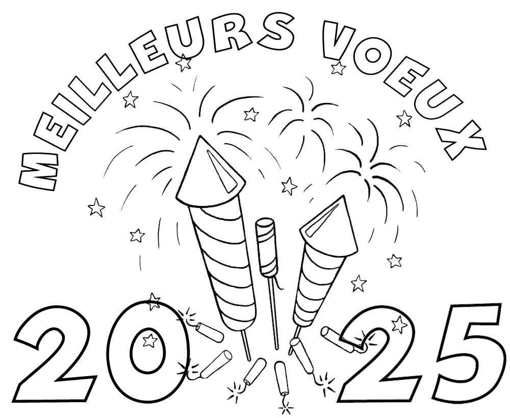 Coloriage Meilleurs Voeux 2025