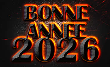 Fonds d'écran avec texte 2026 avec effet de feu