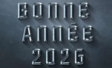 Fonds d'écran avec texte 2026 avec effet métallique