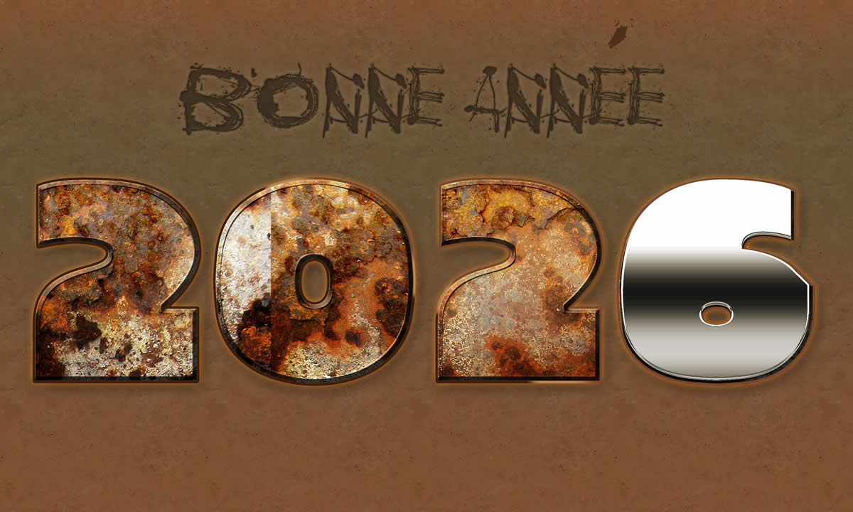 Wallpaper 2026 effet métal rouillé