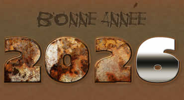 Fonds d'écran avec texte 2026 avec effet de rouille