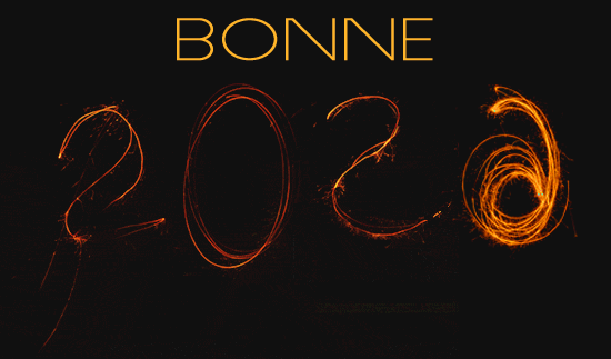 Gif animé avec texte 2026 créé avec des feux d'artifice