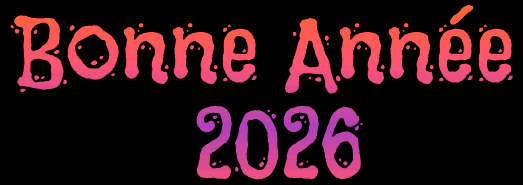 gif animé avec du texte bonne 2026 rouge et noir
