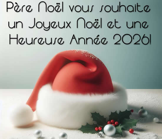 Image Père Noël vous souhaite un Joyeux Noël et une Heureuse Année 2027