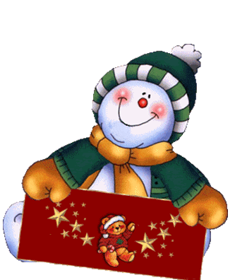 Gif animé drôle avec un bonhomme de neige