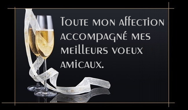 Image avec texte Toute mon affection accompagné mes meilleurs voeux amicaux