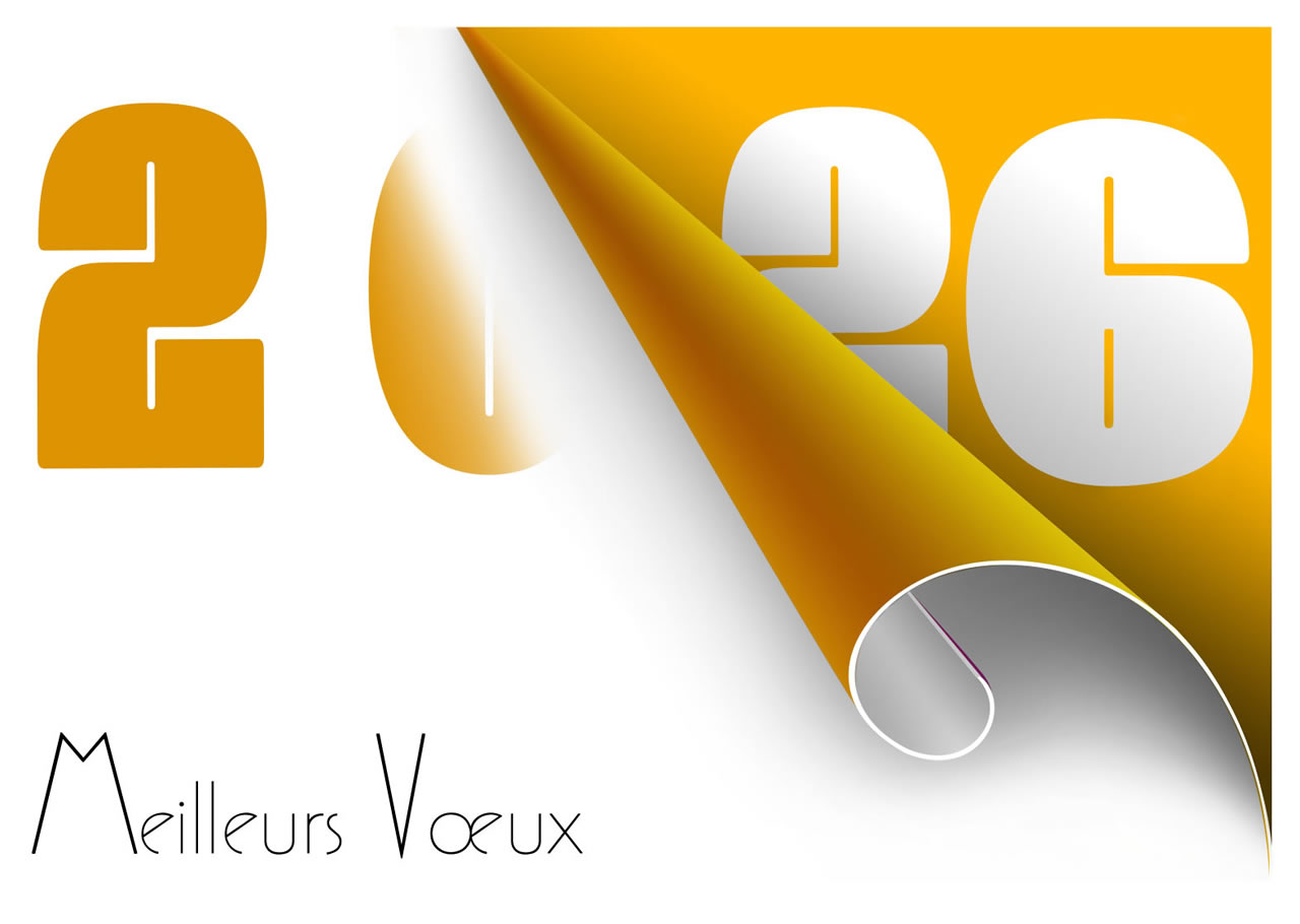 image avec feuille qui se déroule et apparaît en 2026 avec mes meilleurs vœux