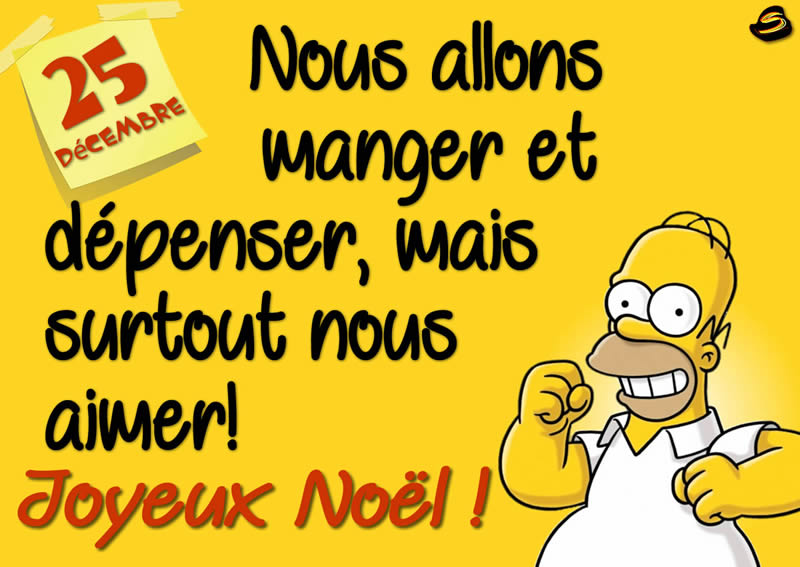 belle photo de Homer Simpson avec texte de joyeuses fêtes