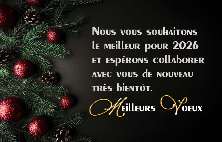 image avec une carte de voeux avec un arbre de Noël festif et un message joyeux Noël