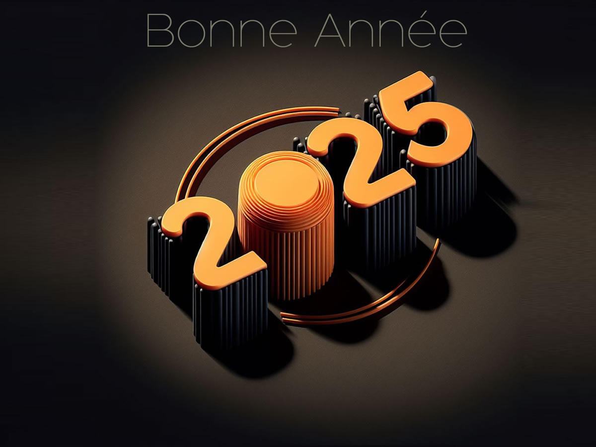 Image 2025 en 3D couleur orange