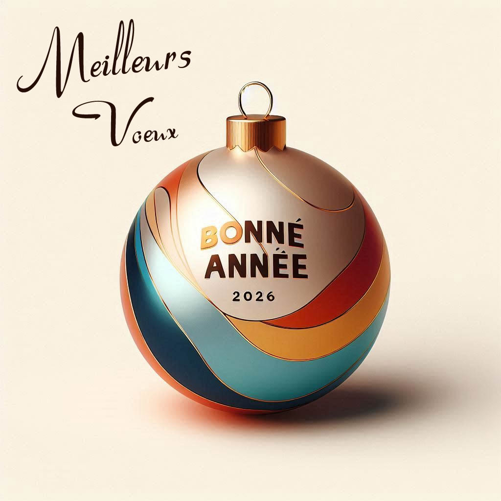 Photo boule décorative avec texte Bonne 2026